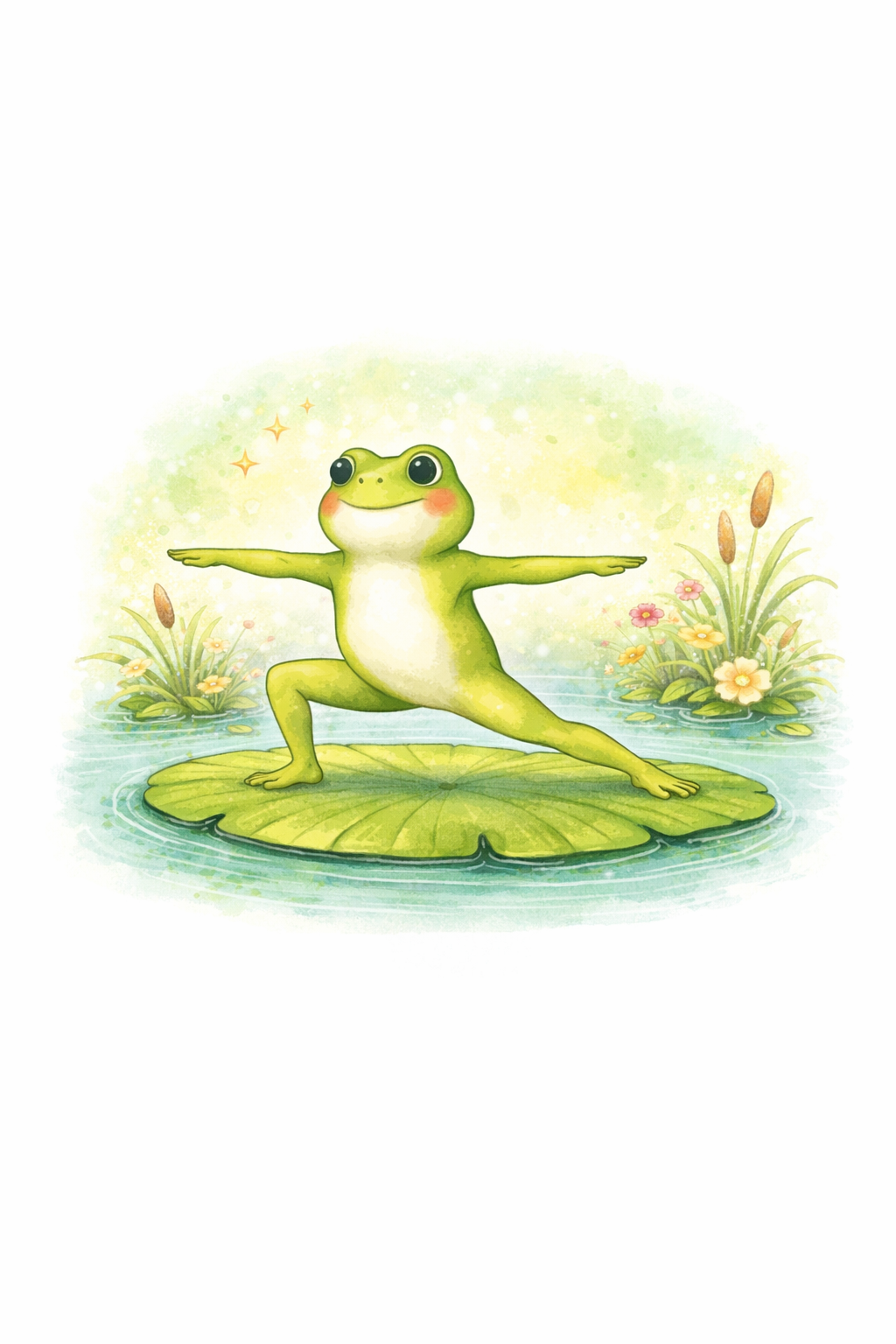 Yoga Frog - Warrior Pose (Printable download)