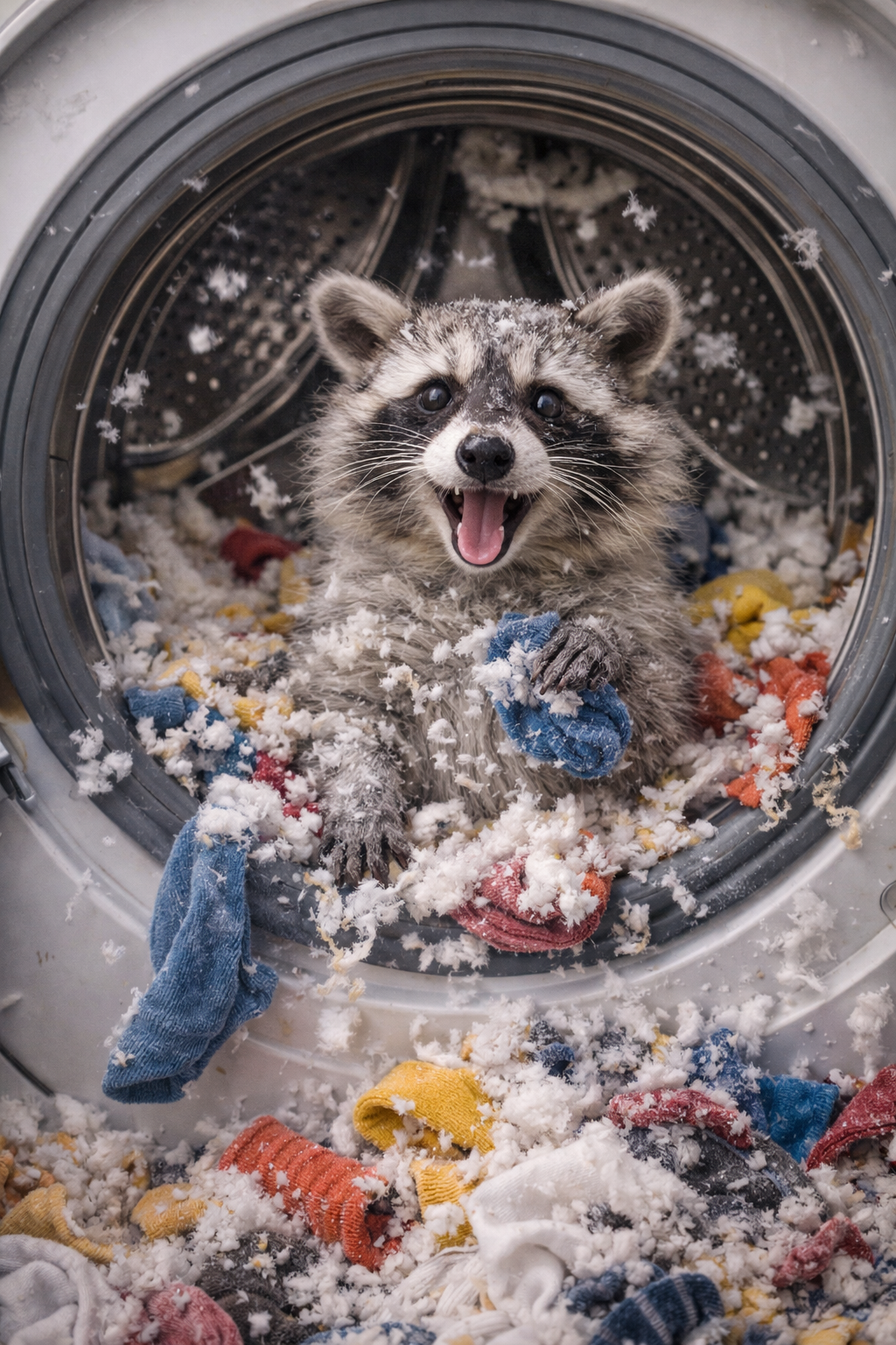 Rascal Raccoon – Laundry Day Disaster | Funny Printable Wall Art | Laundry Room Humor | Instant Download