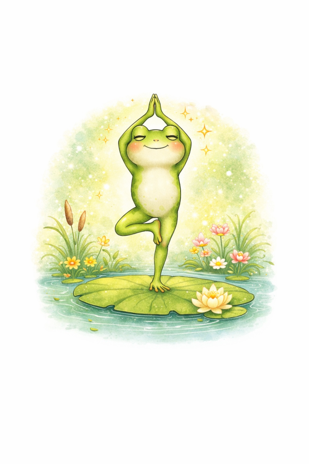 Yoga Frogs-Tree Pose (Printable Download)