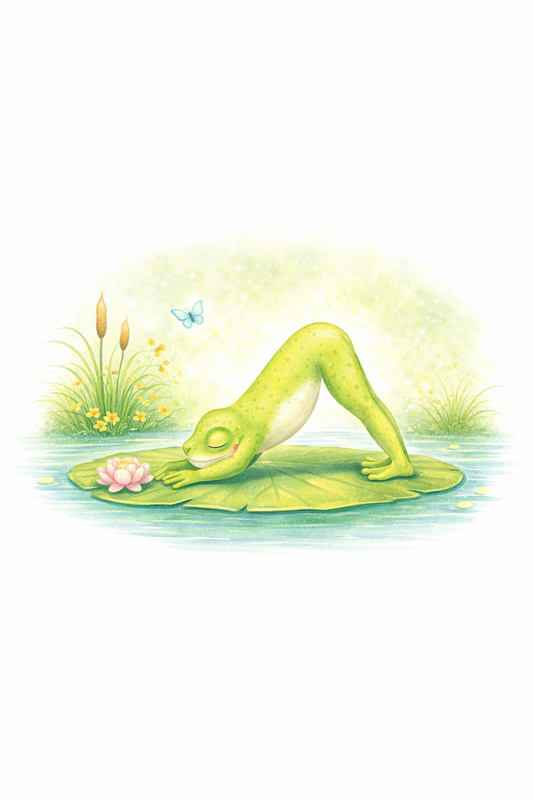 Yoga Frogs-Downward Facing Frog (Printable Download)