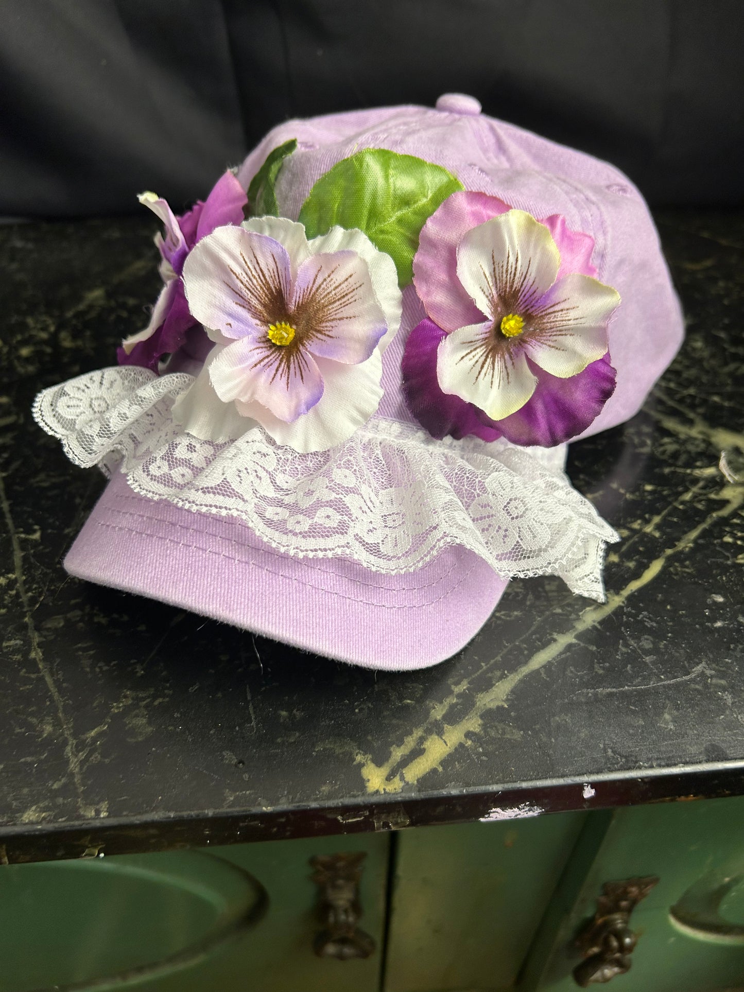Purple & Pansy Perfection - Handmade Floral Hat