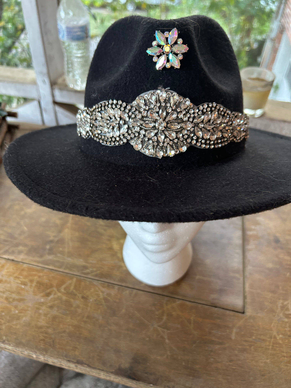 One-of-a-Kind Embellished Hat – Turquoise Statement