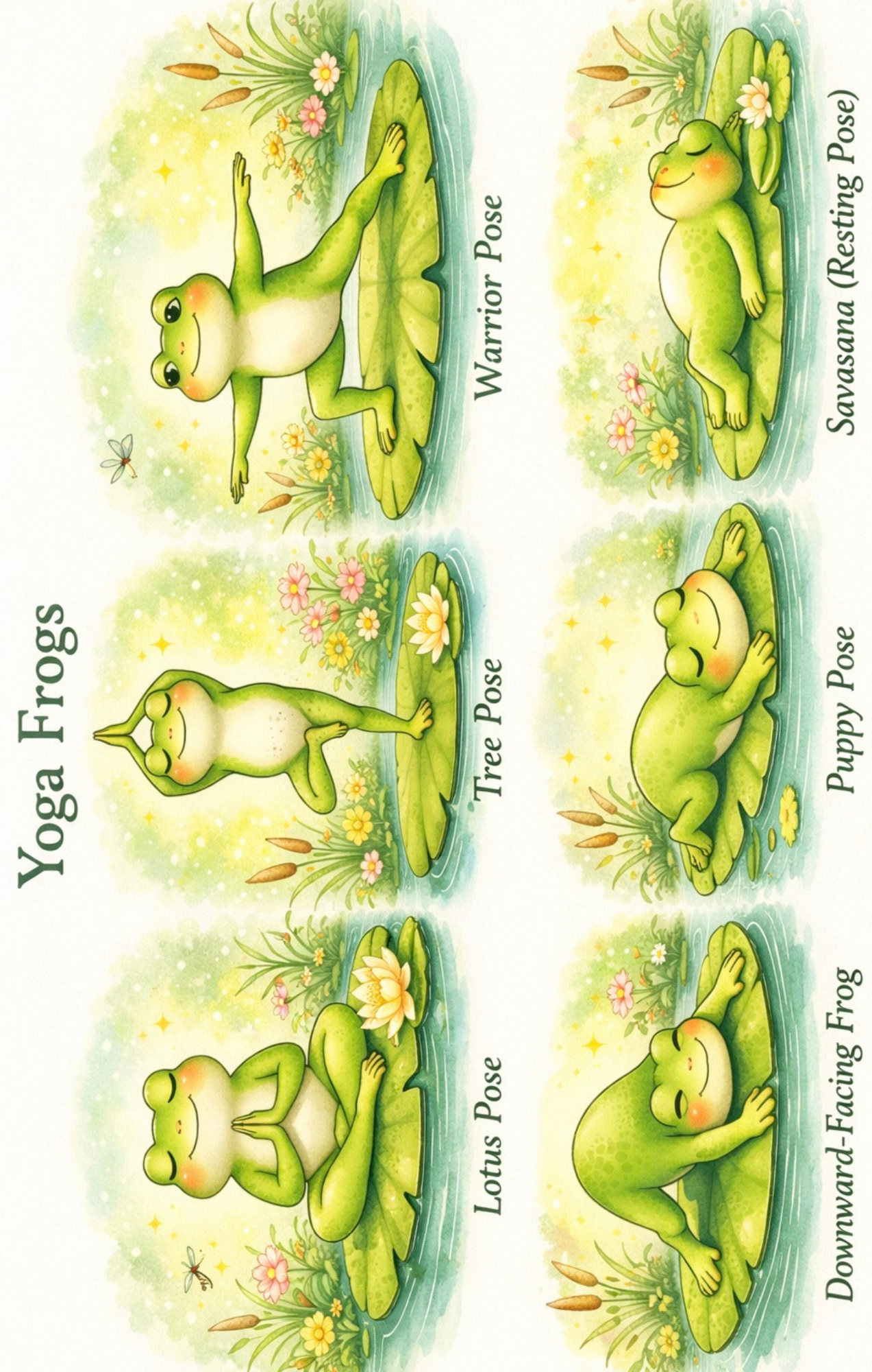 Yoga Frogs Pose Chart | Printable Reference Sheet